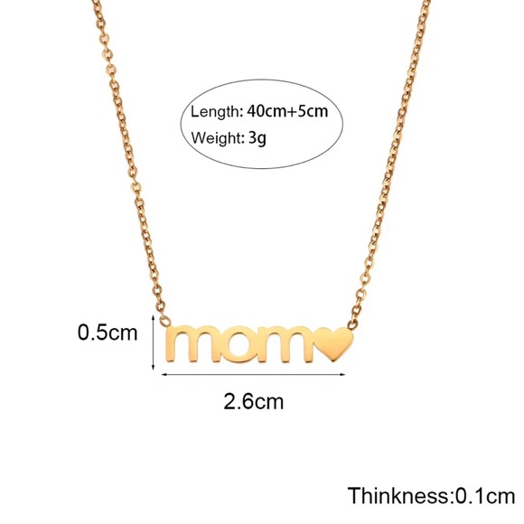 New 18K Gold Letter Mom Heart Pendant Necklace, nice Necklace, cute Necklace - Picture 6 of 6